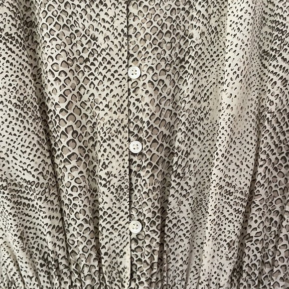 Rails Tan & Cream Jasmine Smocked Long Sleeve Dress in Snakeskin - Picture 14 of 16